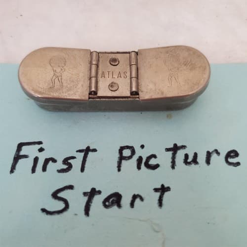 Vintage Personalized Atlas Pocket Stamp Pad Hinged Portable Size - Image 1