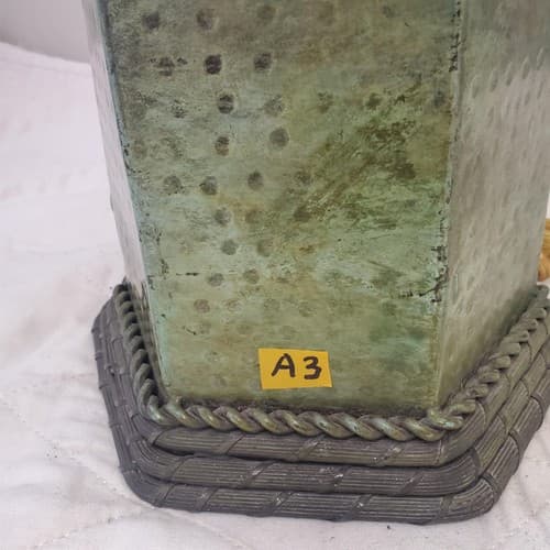 Vintage Brass Octagonal Canister Table Lamp A3 - Thumbnail 2