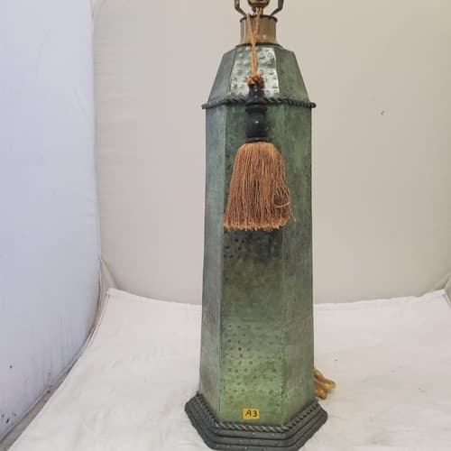 Vintage Brass Octagonal Canister Table Lamp A3 - Thumbnail 3