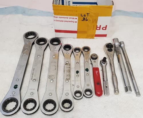 Lot of 11 Matco Ratcheting Box Wrenches ,Pliers & Sockets Lot 36 - Image 1