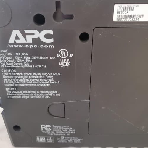 APC Back Up UPS ES 650 120V BE650R Surge Protected #14 (NO BATTERY INCLUDED) - Thumbnail 8
