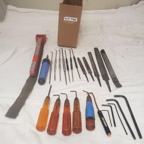 Lot of Assorted Hand Tools Files Screwdrivers Picks and Allen Wrenches LOT-766 - Image 1