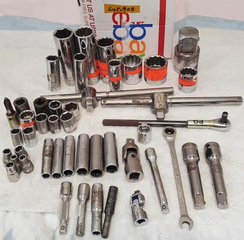 Lot of 47 Vintage Mixed Drive Sockets & Extensions Ratchet, &, More LOT-908 - Image 1