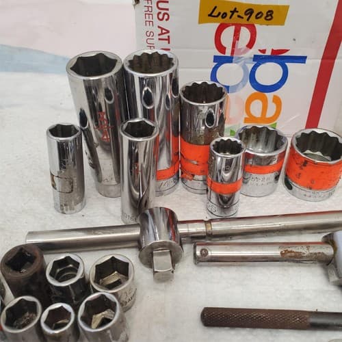 Lot of 47 Vintage Mixed Drive Sockets & Extensions Ratchet, &, More LOT-908 - Thumbnail 4