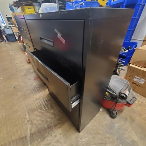 Large 4 Drawer Lateral File Cabinet - Black - Thumbnail 3