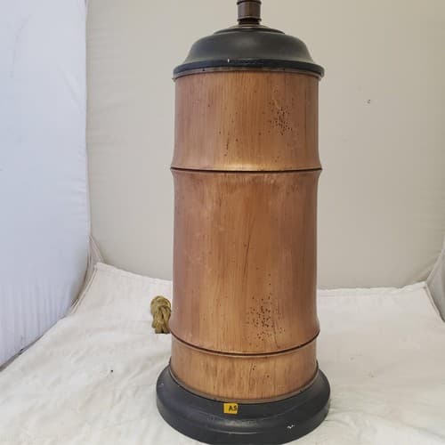 Vintage Brass & Wooden Table Lamp A5 - Thumbnail 3