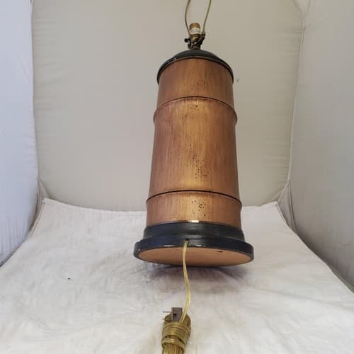 Vintage Brass & Wooden Table Lamp A5 - Thumbnail 4