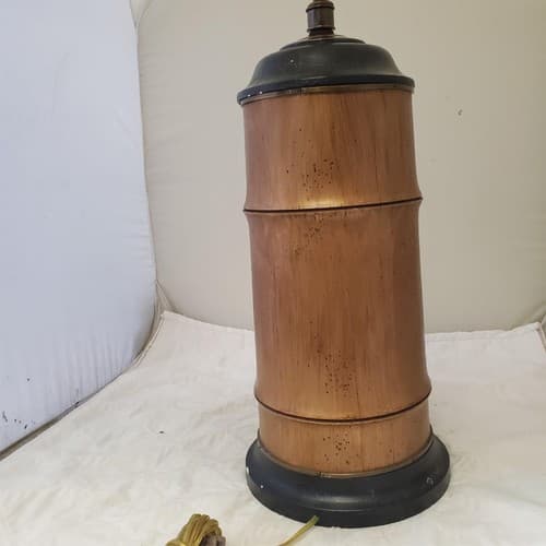 Vintage Brass & Wooden Table Lamp A5 - Thumbnail 5