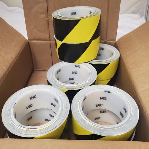 10 Rolls 3M Hazard Warning Ground Tape Black and Yellow, 2 in x 36 yd - Thumbnail 3