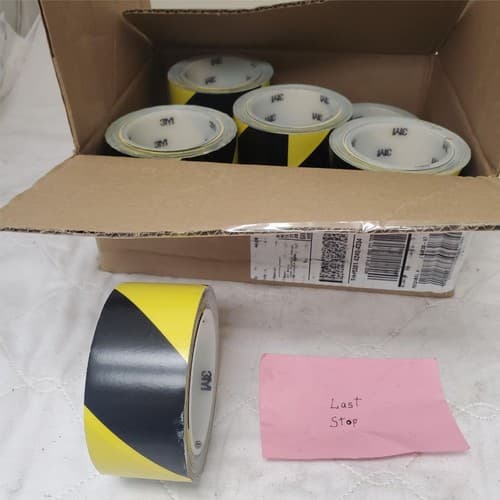 10 Rolls 3M Hazard Warning Ground Tape Black and Yellow, 2 in x 36 yd - Thumbnail 4