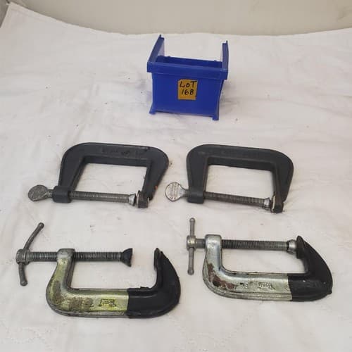 Lot of 4 Vintage Metal Adjustable C-Clamps LOT -168 - Thumbnail 3