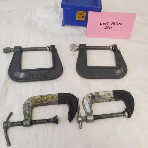 Lot of 4 Vintage Metal Adjustable C-Clamps LOT -168 - Thumbnail 9