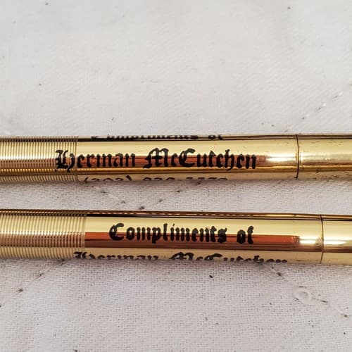 Centennial Gold-Tone Pen & Mechanical Pencil Set in Black Velvet Case - Thumbnail 3