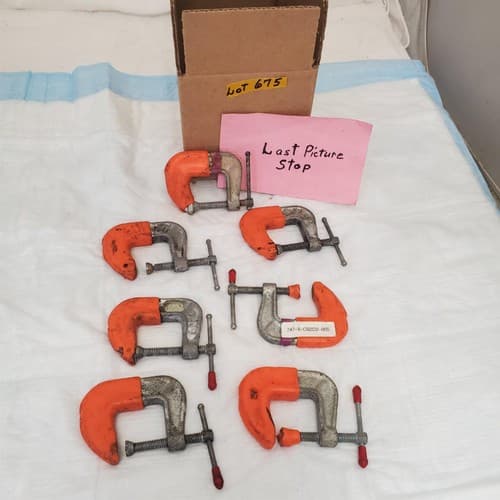 Lot of 7 Iron Frame Adjustable C-Clamp LOT-675 - Thumbnail 7