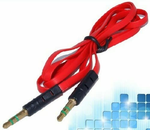Red 3 FT 3.5mm Stereo Jack Male to Male AUX Audio Speaker Cable for iPod MP3 MP4 - Image 1
