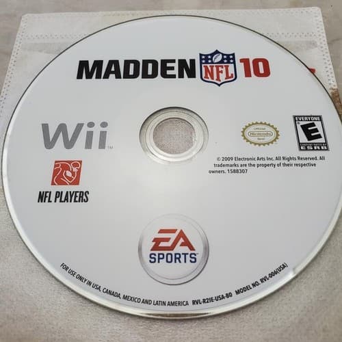 Madden NFL 10 Nintendo Wii Video Game Football EA Sports team DISC ONLY - Image 1