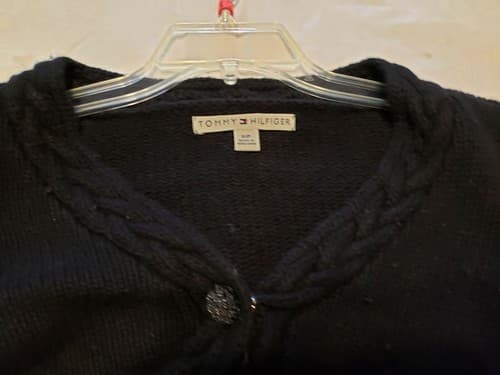 Tommy Hilfiger Women's Blouse Block Long Sleeve Size Small Wool Button Down Top - Thumbnail 2