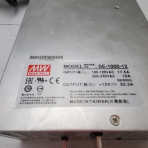 Mean Well SE-1000-12 Switching Power Supply SE100012 Output 12VDC 83.3A - Thumbnail 2