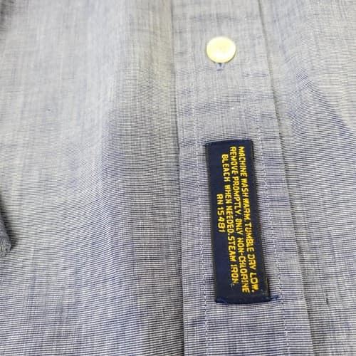 Tommy Hilfiger Shirt Mens 17-35 Blue Dress Button Up Long Sleeve - Thumbnail 3