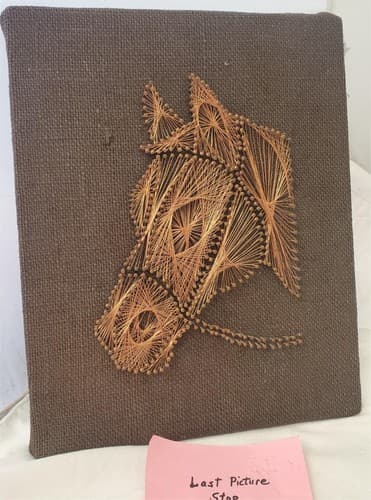 Vintage Horse Head Art Copper Wire Nail Art Canvas - Thumbnail 4