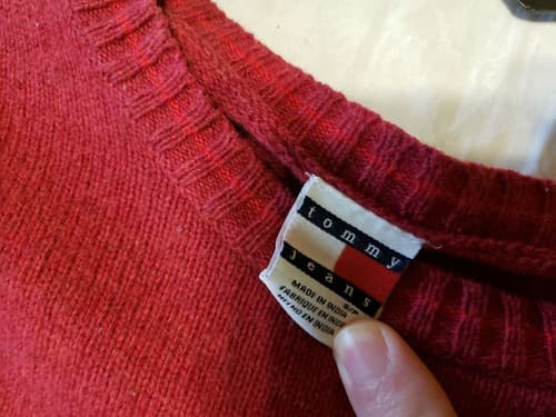 Tommy Hilfiger Jeans Red Maroon Round Neck Sweater Women's Long Sleeve Size L - Thumbnail 2