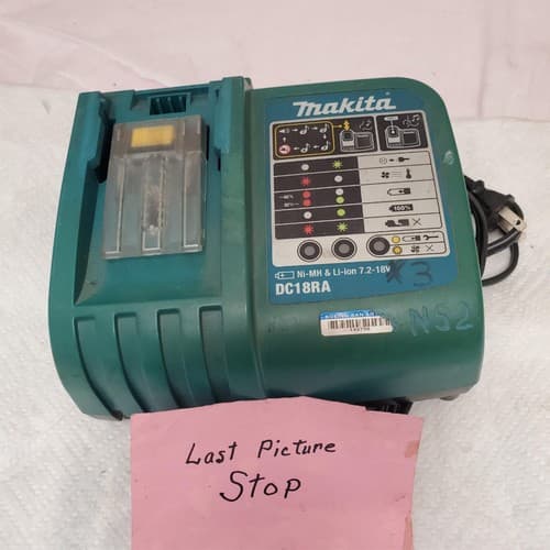 Makita DC18RA T 120V240 WATT 702-18V Ni-Mh & Li-ion Battery Fast Charger LOT-519 - Thumbnail 5