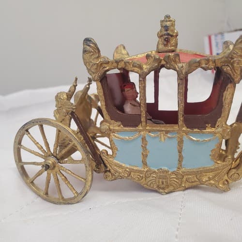 Vintage Antimony Victorian Coronation Horse Ride / Parade Chariot Figure - Thumbnail 3