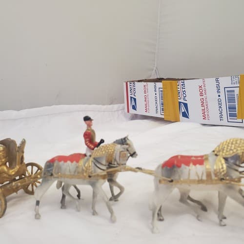 Vintage Antimony Victorian Coronation Horse Ride / Parade Chariot Figure - Thumbnail 2