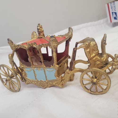 Vintage Antimony Victorian Coronation Horse Ride / Parade Chariot Figure - Thumbnail 6