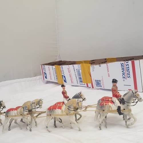 Vintage Antimony Victorian Coronation Horse Ride / Parade Chariot Figure - Thumbnail 4