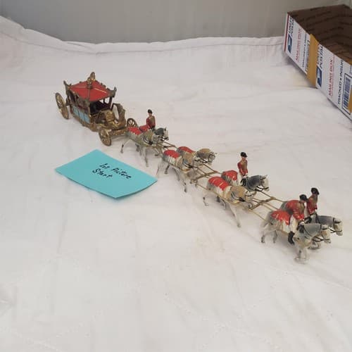 Vintage Antimony Victorian Coronation Horse Ride / Parade Chariot Figure - Image 1