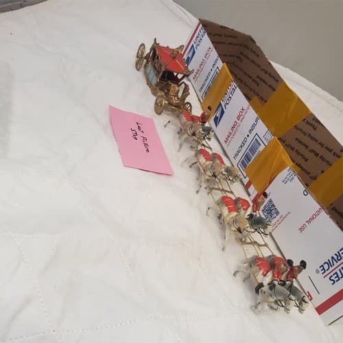 Vintage Antimony Victorian Coronation Horse Ride / Parade Chariot Figure - Thumbnail 11