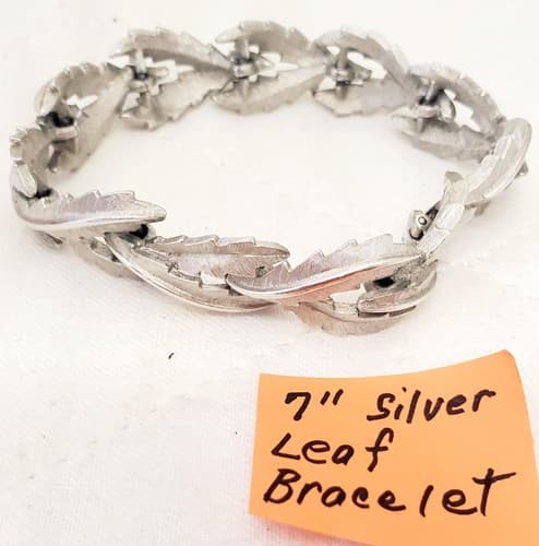7" Tara Signed Silver Leaf Bracelet - Thumbnail 3