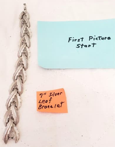 7" Tara Signed Silver Leaf Bracelet - Image 1