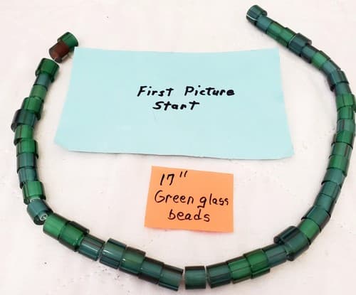 17" Emerald Green Glass Beads - Image 1