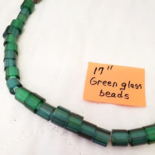 17" Emerald Green Glass Beads - Thumbnail 2