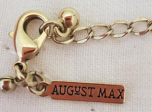 17" Vintage August Max Beaded Necklace With Dangly Pendant - Thumbnail 3