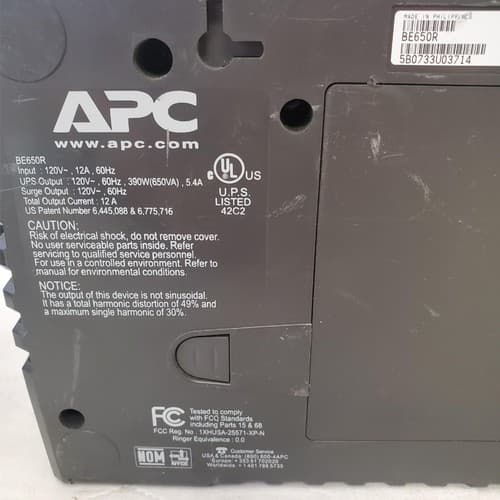 APC Back Up UPS ES 650 120V BE650R Surge Protected #9 (NO BATTERY INCLUDED) - Thumbnail 8