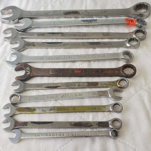 11 Pcs 12 Point SAE Combination Wrench Set - Lot 411 - Thumbnail 4