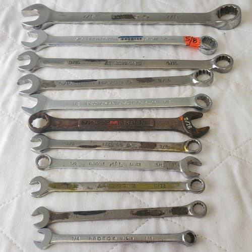 11 Pcs 12 Point SAE Combination Wrench Set - Lot 411 - Thumbnail 3