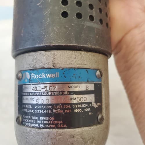 Rockwell 41D107B Pistol Grip Pneumatic Air Drill Air Tool AA-12 - Thumbnail 3