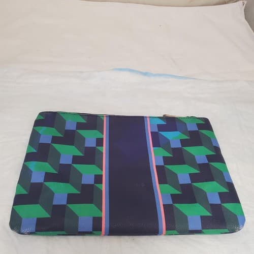 C. Wonder Nordic Building Blocks Pattern Humphrey Snap Cosmetic Zip Clutch - Thumbnail 3