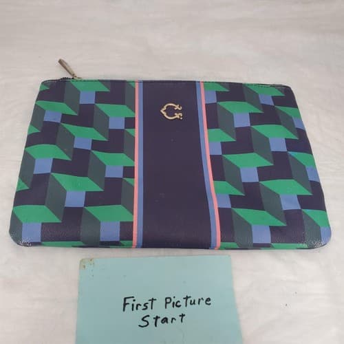 C. Wonder Nordic Building Blocks Pattern Humphrey Snap Cosmetic Zip Clutch - Image 1