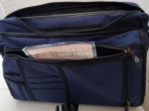 SOLO New York Briefcase Messenger Bag for Laptop - Black/Blue - Thumbnail 4