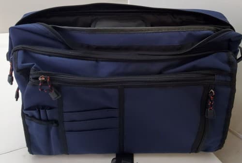 SOLO New York Briefcase Messenger Bag for Laptop - Black/Blue - Thumbnail 3