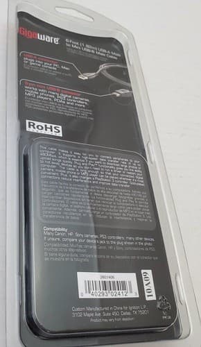 New Gigaware 6-Foot USB-A Male To Mini USB-B Male Gold Cable - Thumbnail 3