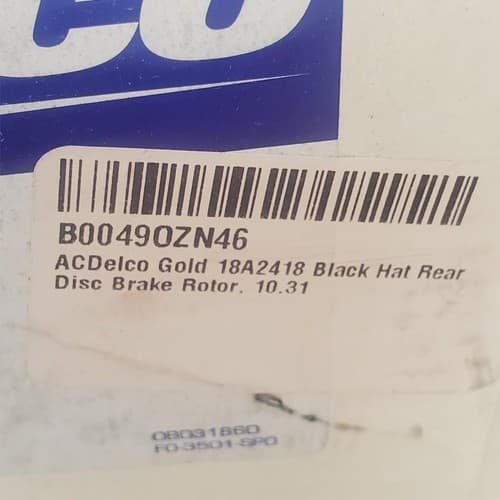 ACDelco Gold 18A2418 Black Hat Rear Disc Brake Rotor - Thumbnail 3