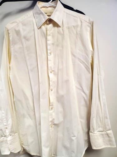 Perry Ellis White Men's Long Sleeve Dress Shirt - Image 1