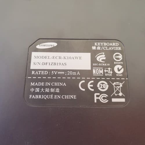 Samsung ECR-K10AWE Wireless Keyboard Dock Tablet White Good Condition - Thumbnail 2