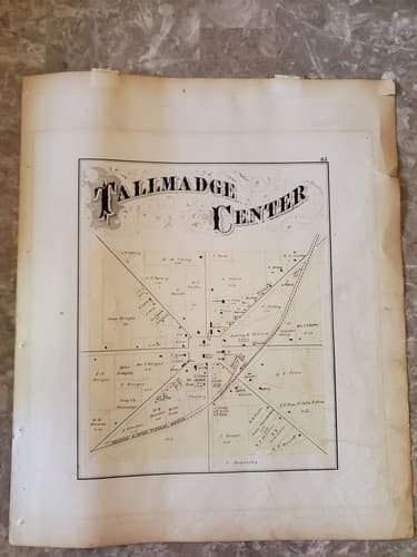 Historic Map of Tallmadge Township Range 10 Town 2 Connecticut Western Rese - Thumbnail 4